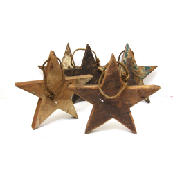 Gwiazda z drewna egzotycznego dekoracja wisząca 25cm